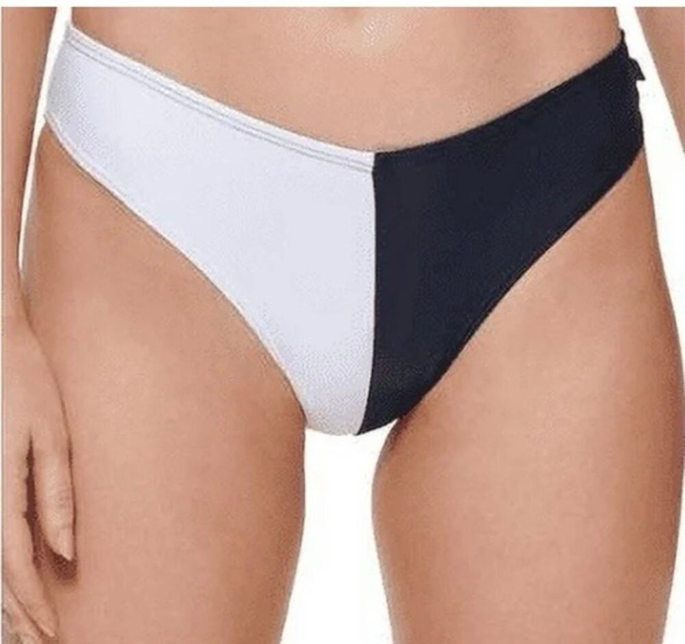 Tommy Hilfiger Navy White V cut Bikini Swim Bottom XS NWT